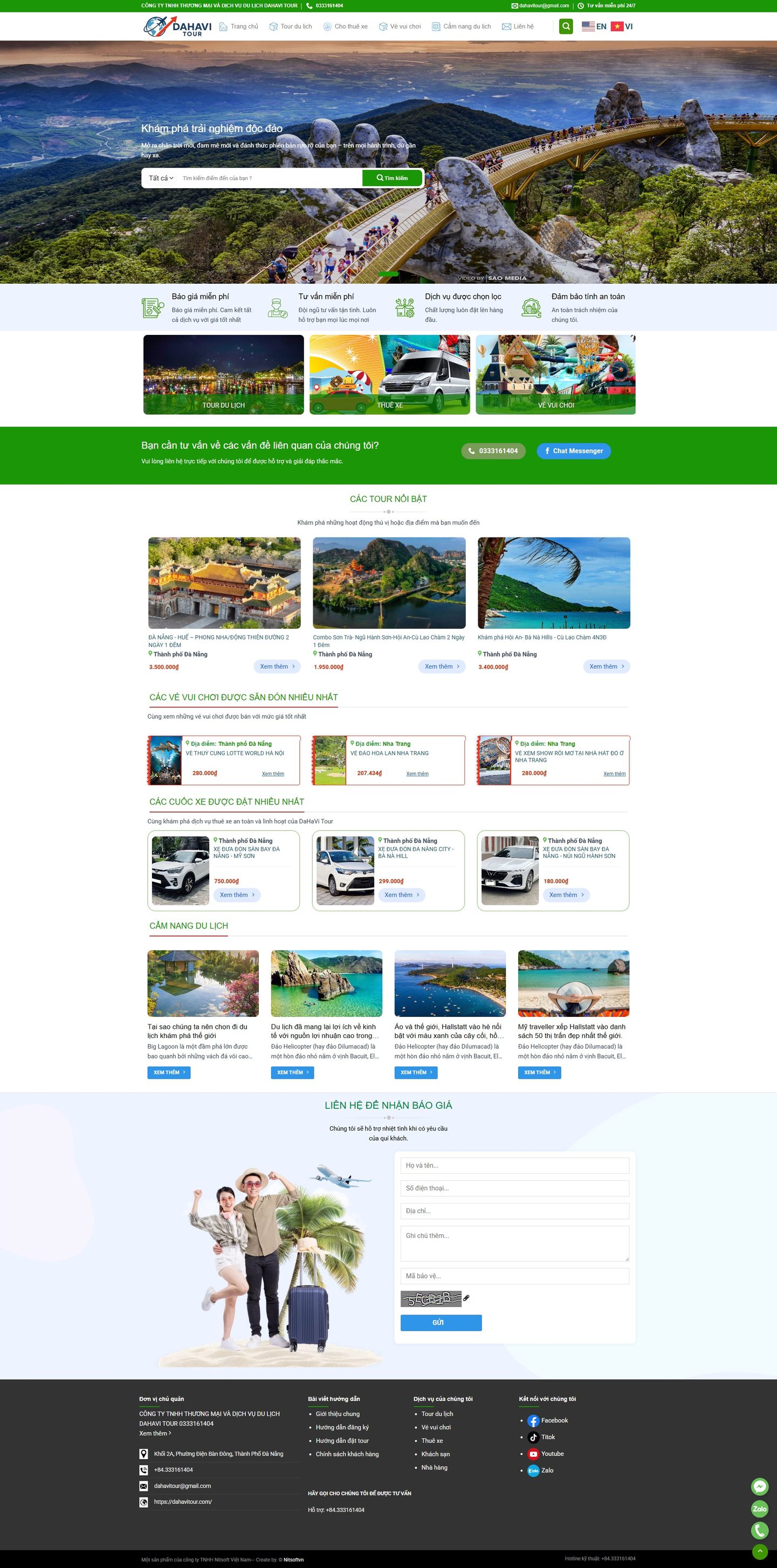 Hệ thống website du lịch
